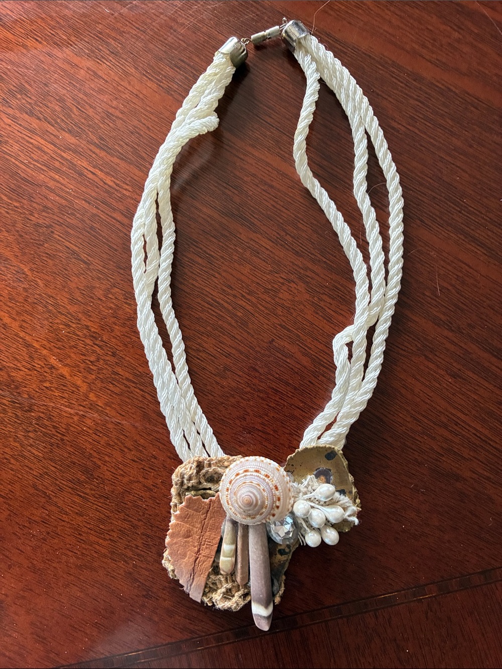 Artisan vintage shell necklace